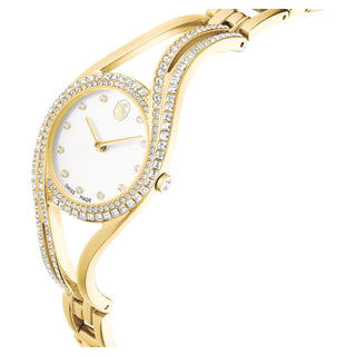 Hyperbola bangle watch, Swiss Made, Metal bracelet, Gold tone, Gold-tone finish