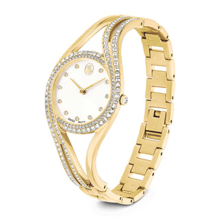 Hyperbola bangle watch, Swiss Made, Metal bracelet, Gold tone, Gold-tone finish
