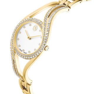 Hyperbola bangle watch, Swiss Made, Metal bracelet, Gold tone, Gold-tone finish