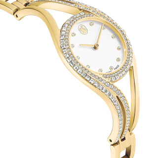 Hyperbola bangle watch, Swiss Made, Metal bracelet, Gold tone, Gold-tone finish