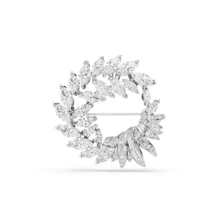 Mesmera brooch, Marquise cut, White, Rhodium plated