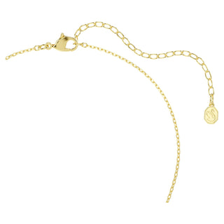 Swan pendant, Mixed cuts, Swan, White, 18K gold finish