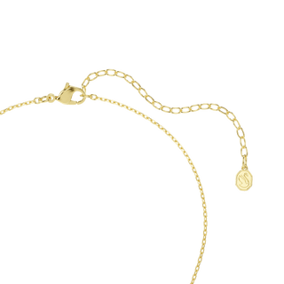 Swan pendant, Mixed cuts, Swan, White, 18K gold finish