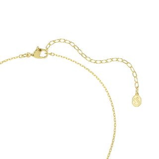 Swan pendant, Mixed cuts, Swan, White, 18K gold finish