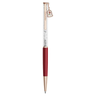 Crystalline ballpoint pen, Bell, Red lacquered, Rose gold-tone plated