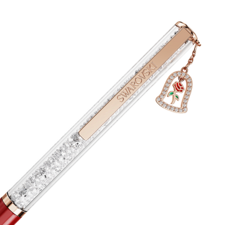 Crystalline ballpoint pen, Bell, Red lacquered, Rose gold-tone plated