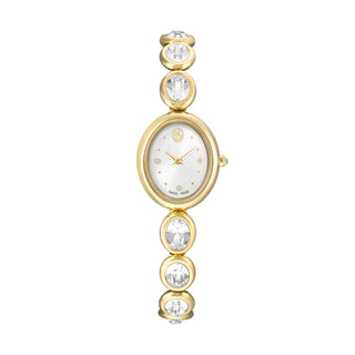 Imber oval watch, Swiss Made, Metal bracelet, Gold tone, Gold-tone finish