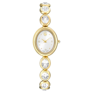 Imber oval watch, Swiss Made, Metal bracelet, Gold tone, Gold-tone finish
