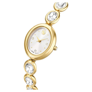 Imber oval watch, Swiss Made, Metal bracelet, Gold tone, Gold-tone finish
