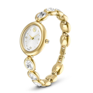 Imber oval watch, Swiss Made, Metal bracelet, Gold tone, Gold-tone finish