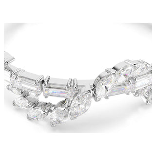 Mesmera bracelet, Mixed cuts, White, Rhodium plated