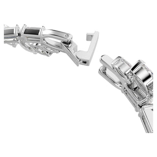 Mesmera bracelet, Mixed cuts, White, Rhodium plated