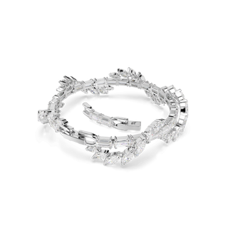 Mesmera bracelet, Mixed cuts, White, Rhodium plated