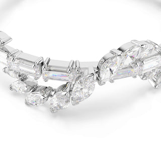 Mesmera bracelet, Mixed cuts, White, Rhodium plated