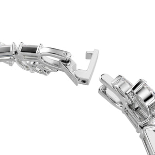 Mesmera bracelet, Mixed cuts, White, Rhodium plated