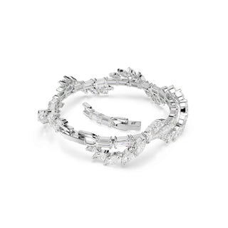 Mesmera bracelet, Mixed cuts, White, Rhodium plated