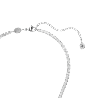 Vienna pendant and brooch, Mixed cuts, Swan, White, Rhodium plated