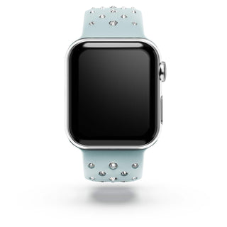 Watch strap, Silicone with stitching, Green, Stainless steel