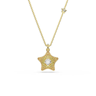 Sublima pendant, Round cut, Star, Multicolored, 18K gold finish