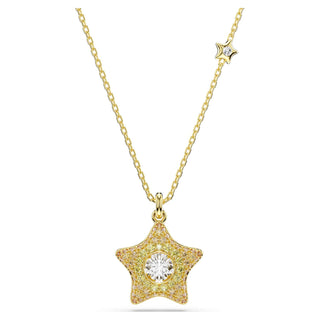 Sublima pendant, Round cut, Star, Multicolored, 18K gold finish