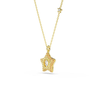 Sublima pendant, Round cut, Star, Multicolored, 18K gold finish