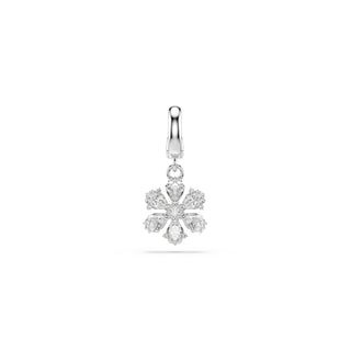 Idyllia charm, Mixed cuts, Snowflake, White, Rhodium plated