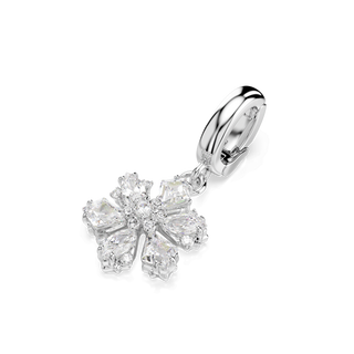 Idyllia charm, Mixed cuts, Snowflake, White, Rhodium plated