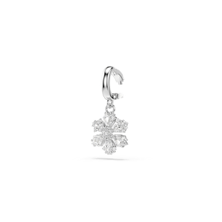 Idyllia charm, Mixed cuts, Snowflake, White, Rhodium plated