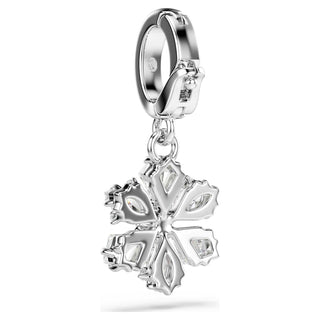 Idyllia charm, Mixed cuts, Snowflake, White, Rhodium plated