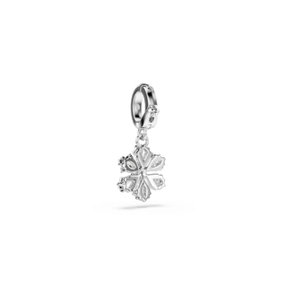 Idyllia charm, Mixed cuts, Snowflake, White, Rhodium plated