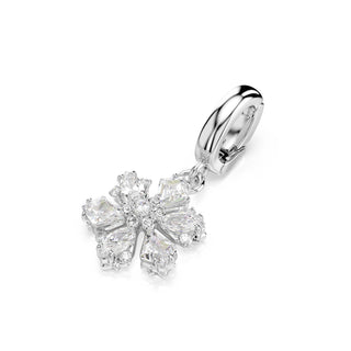 Idyllia charm, Mixed cuts, Snowflake, White, Rhodium plated