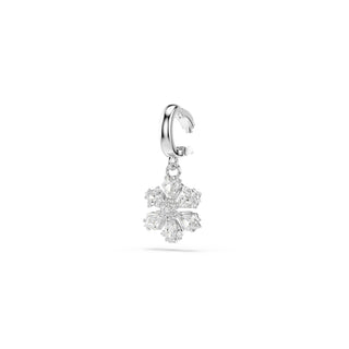 Idyllia charm, Mixed cuts, Snowflake, White, Rhodium plated