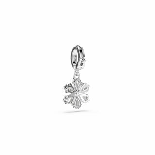 Idyllia charm, Mixed cuts, Snowflake, White, Rhodium plated