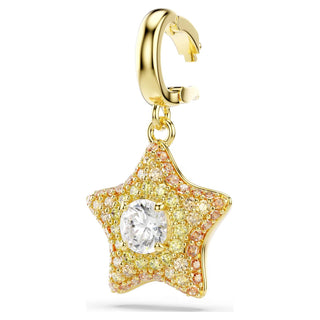 Sublima charm, Round cut, Star, Yellow, 18K gold finish