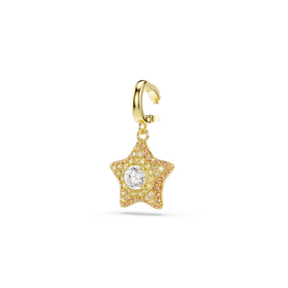 Sublima charm, Round cut, Star, Yellow, 18K gold finish