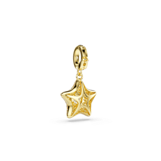 Sublima charm, Round cut, Star, Yellow, 18K gold finish