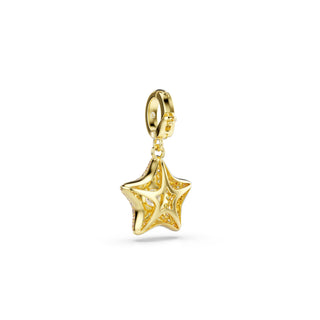 Sublima charm, Round cut, Star, Yellow, 18K gold finish