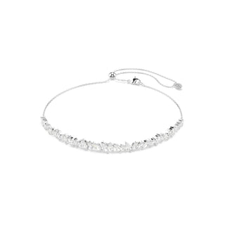 Mesmera choker, Marquise cut, White, Rhodium plated
