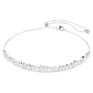 Mesmera choker, Marquise cut, White, Rhodium plated
