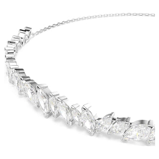 Mesmera choker, Marquise cut, White, Rhodium plated