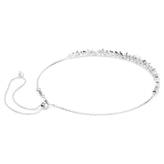 Mesmera choker, Marquise cut, White, Rhodium plated