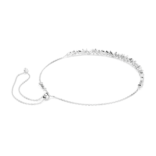 Mesmera choker, Marquise cut, White, Rhodium plated