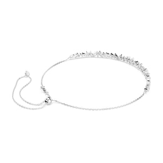 Mesmera choker, Marquise cut, White, Rhodium plated