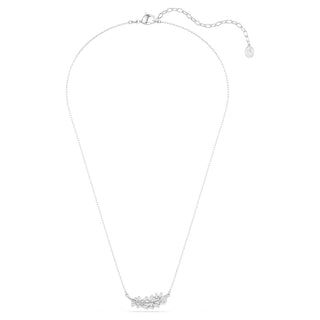 Vienna pendant, Mixed cuts, Feather, White, Rhodium plated