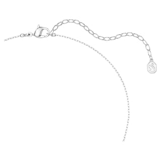 Vienna pendant, Mixed cuts, Feather, White, Rhodium plated