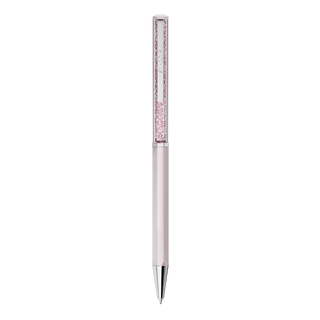 Crystalline ballpoint pen, Pink lacquered, Chrome plated