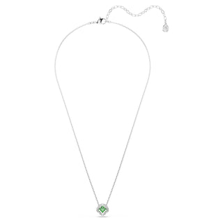 Una Angelic pendant, Mixed cuts, Green, Rhodium plated