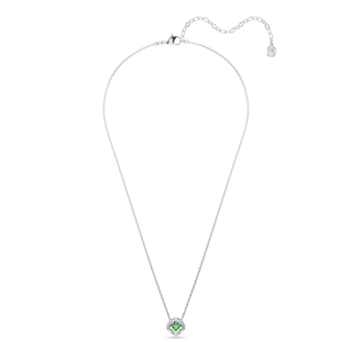 Una Angelic pendant, Mixed cuts, Green, Rhodium plated