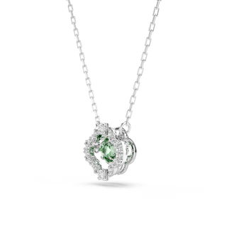 Una Angelic pendant, Mixed cuts, Green, Rhodium plated