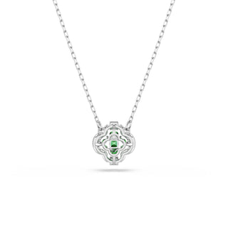 Una Angelic pendant, Mixed cuts, Green, Rhodium plated